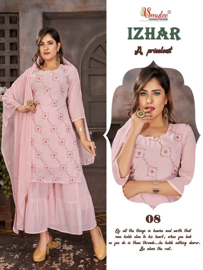 Smylee Izhaar Latest Designer Party Wear Heavy Chiffon Ready Made Collection